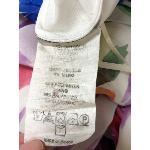 PatBO Bloom Dress Floral Print Cutout Sleeveless Halter Neck Maxi Multicolor 10 - Picture 9 of 10